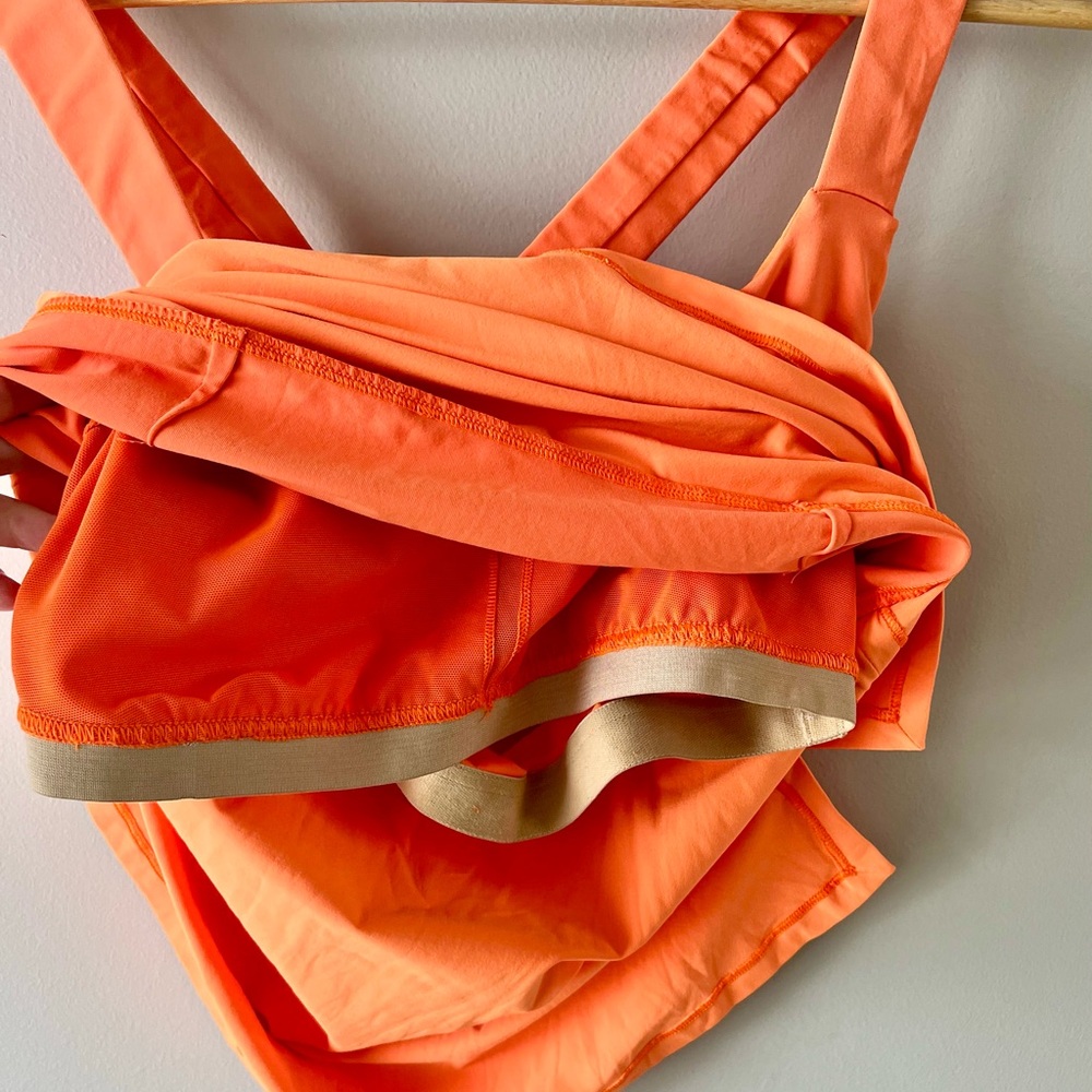 Lululemon Track and Train Tank Top Orange Cross Back Built-In Bra Size 4/6 -Gym - Picture 8 of 10